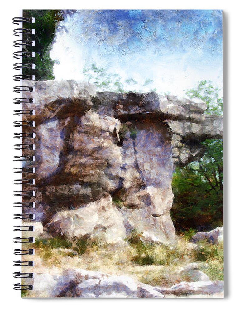 Landscape Spiral Notebook featuring the painting Stone Sea no.2 by Alexa Szlavics