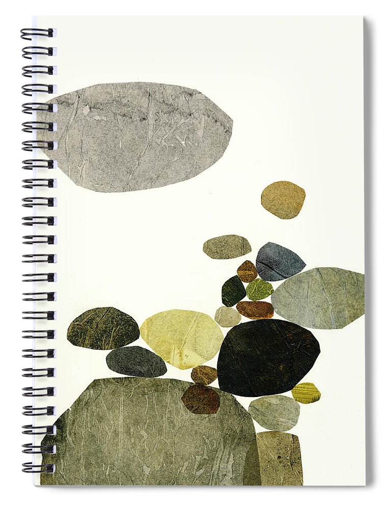 Abstract Art Spiral Notebook featuring the mixed media Stone Stack #8 by Jane Davies