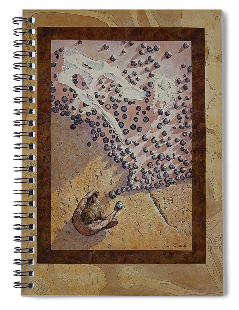 Kim Mcclinton Spiral Notebook featuring the painting Stones and Bones by Kim McClinton