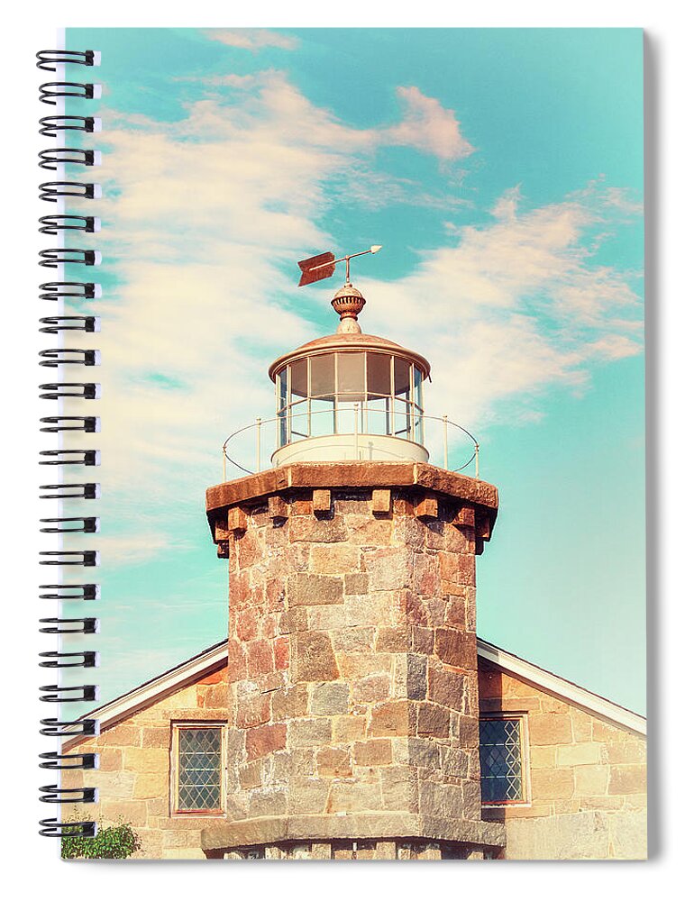 Stonington Lighthouse Spiral Notebook featuring the photograph Stonington Lighthouse Vintage by Marianne Campolongo