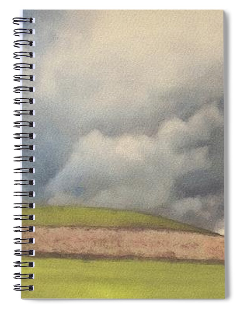 Old Spiral Notebook featuring the painting Storm Over Newgrange by Jeffrey Kolker