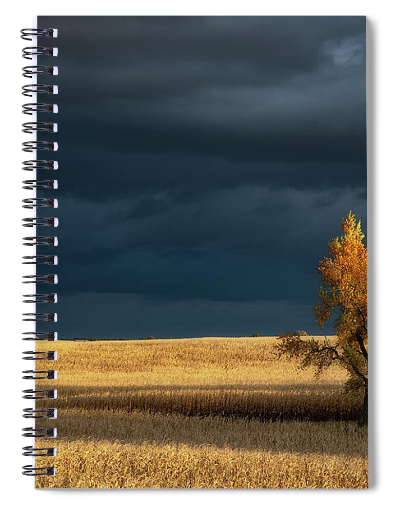 Nebraska Spiral Notebook featuring the photograph Storm over the Nebraska Plains by Darren White