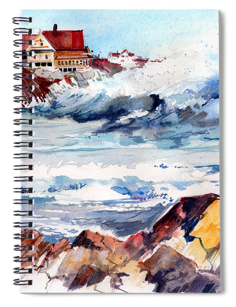Visco Spiral Notebook featuring the painting Storm Waves by P Anthony Visco
