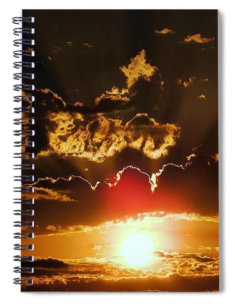 Sunset Spiral Notebook featuring the photograph Storms a'brewin by Judy Stepanian