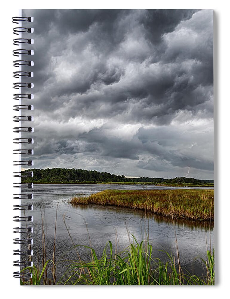  Spiral Notebook featuring the photograph Storm's Commin' by Jim Miller