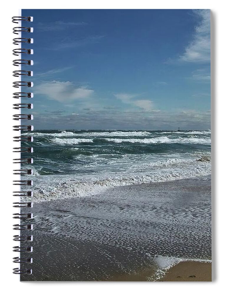 Salisbury Beach Spiral Notebook featuring the photograph Stormy Days by Eunice Miller