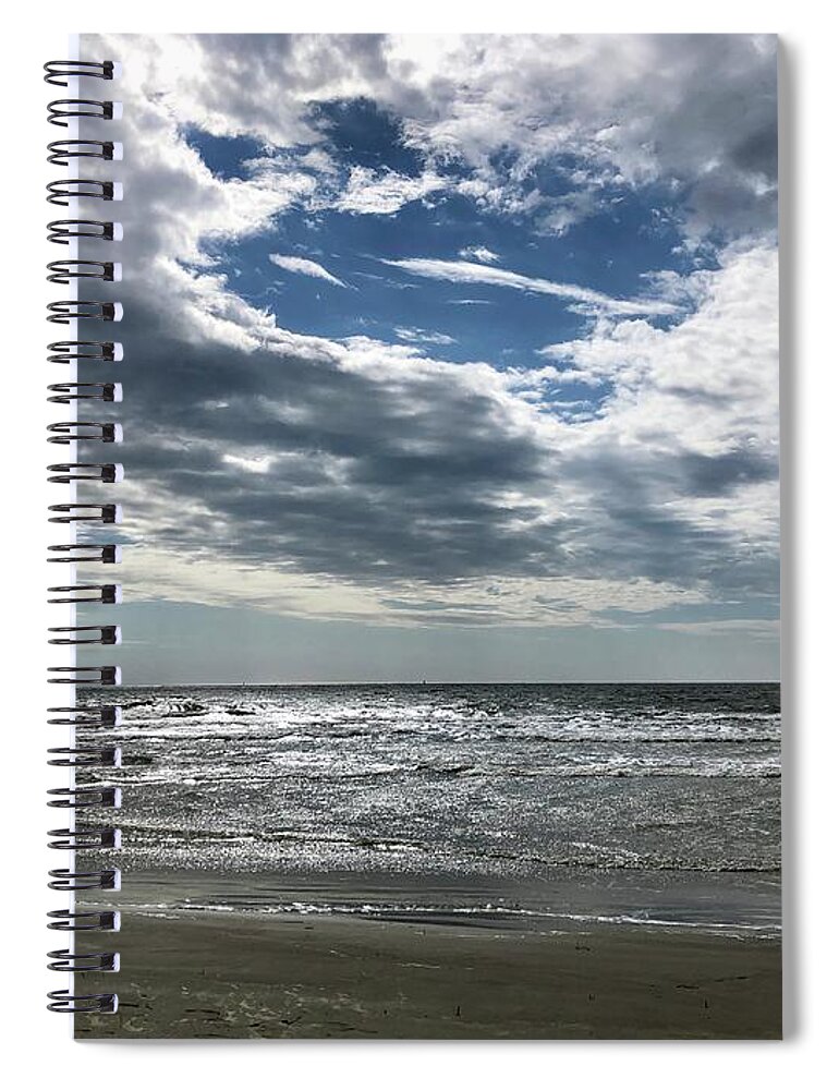 Stormy Sea Spiral Notebook featuring the photograph Stormy Evening by Flavia Westerwelle