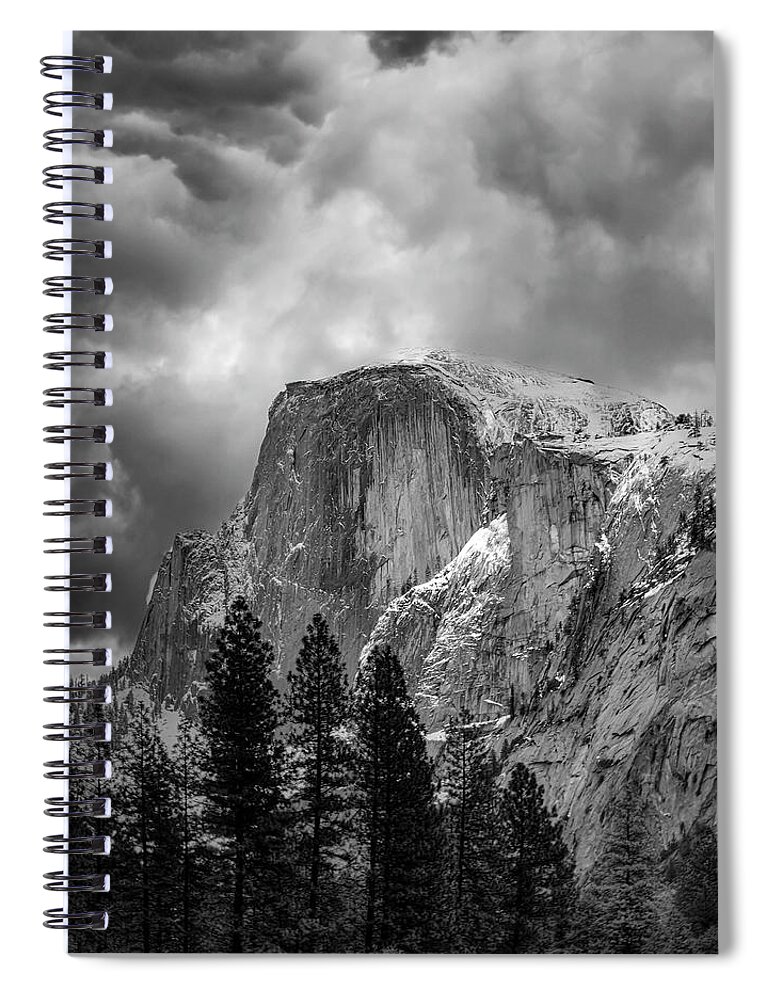 Landscape Spiral Notebook featuring the photograph Stormy Half Dome by Romeo Victor