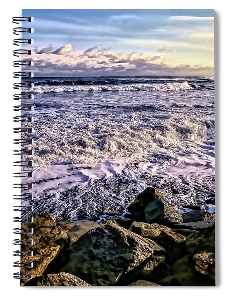 Atlantic Ocean Spiral Notebook featuring the photograph Stormy New England Coast by Eunice Miller
