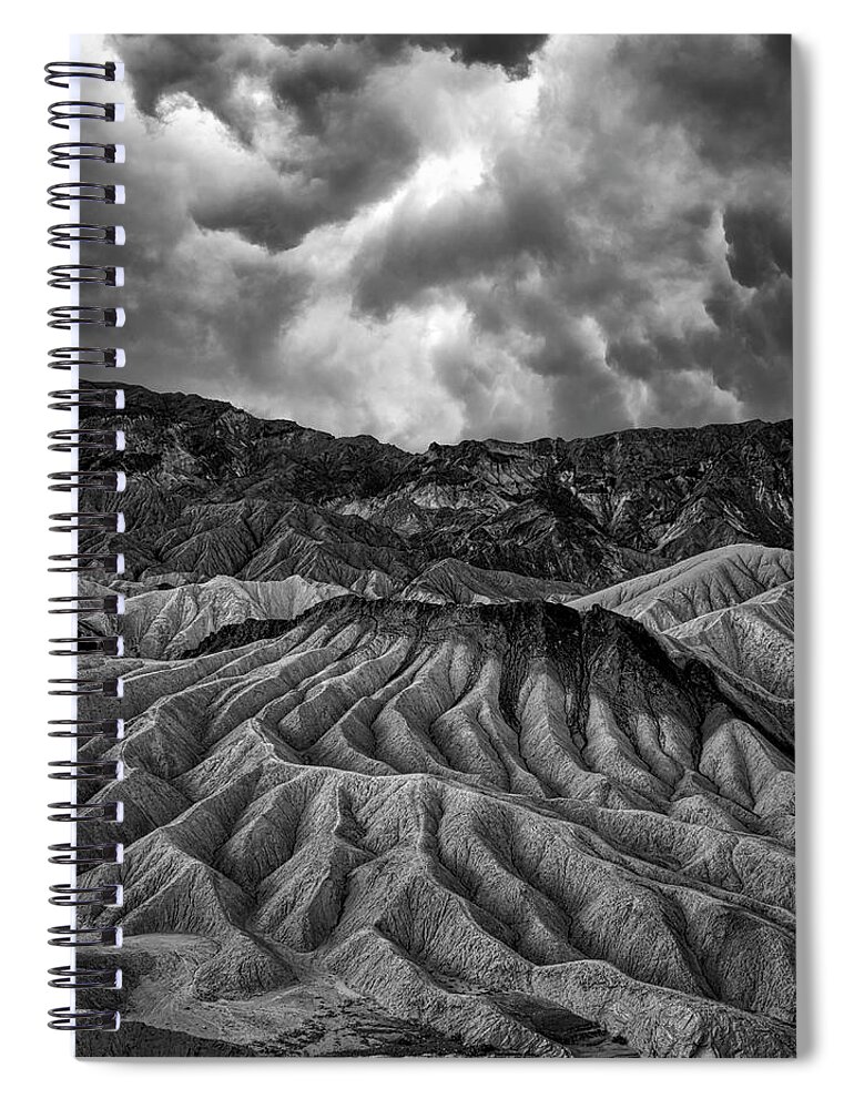 Landscape Spiral Notebook featuring the photograph Stormy Zabriskie Point by Romeo Victor