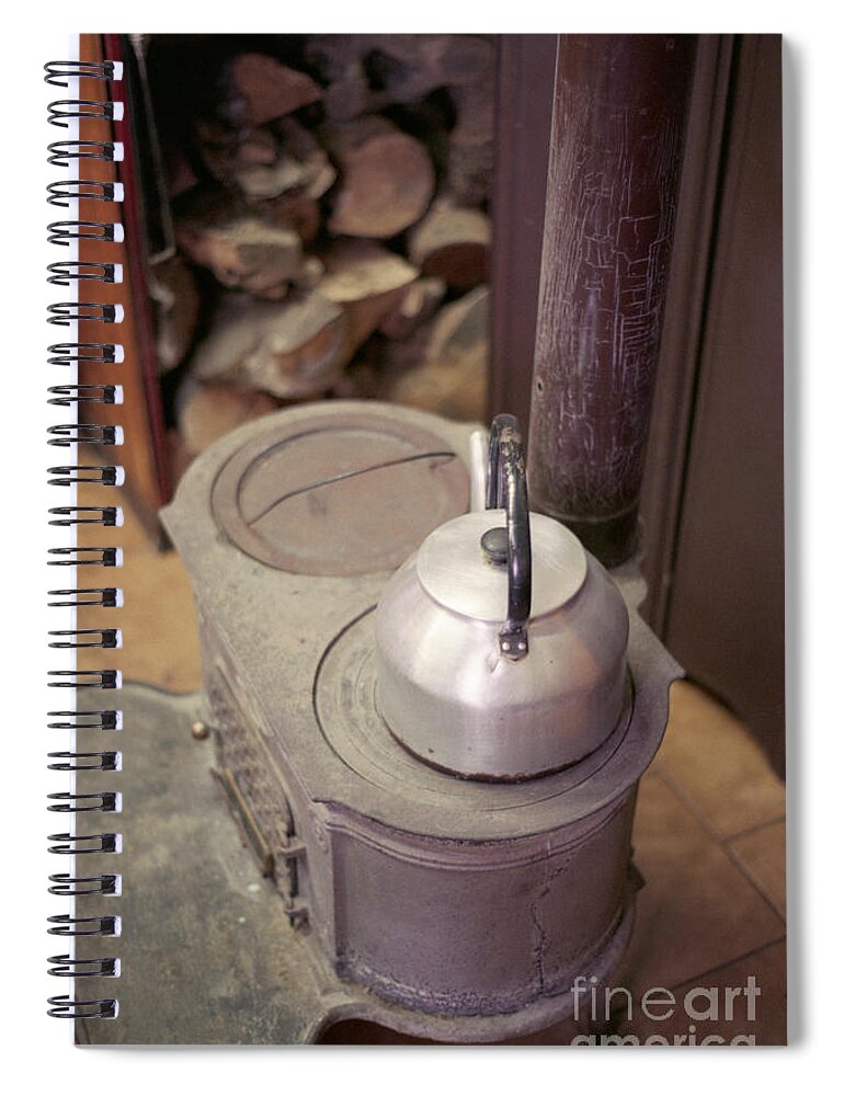 Kettle Spiral Notebook featuring the photograph Stove and Kettle by Riccardo Mottola