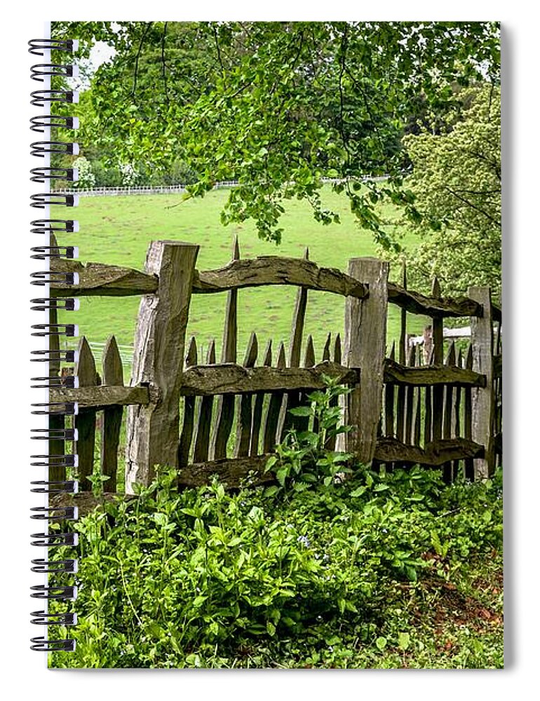 Stowe Gardens Spiral Notebook featuring the photograph Stowe Gardens Fence by David Meznarich