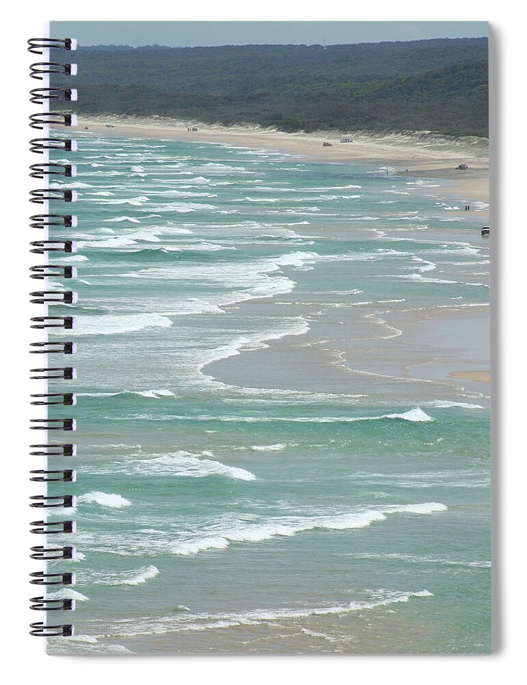 Beach Spiral Notebook featuring the photograph Straddie's Surf by Maryse Jansen