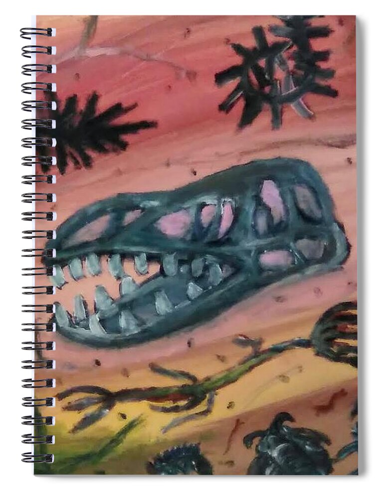 Geology Spiral Notebook featuring the painting Stratigraphy by Andrew Blitman