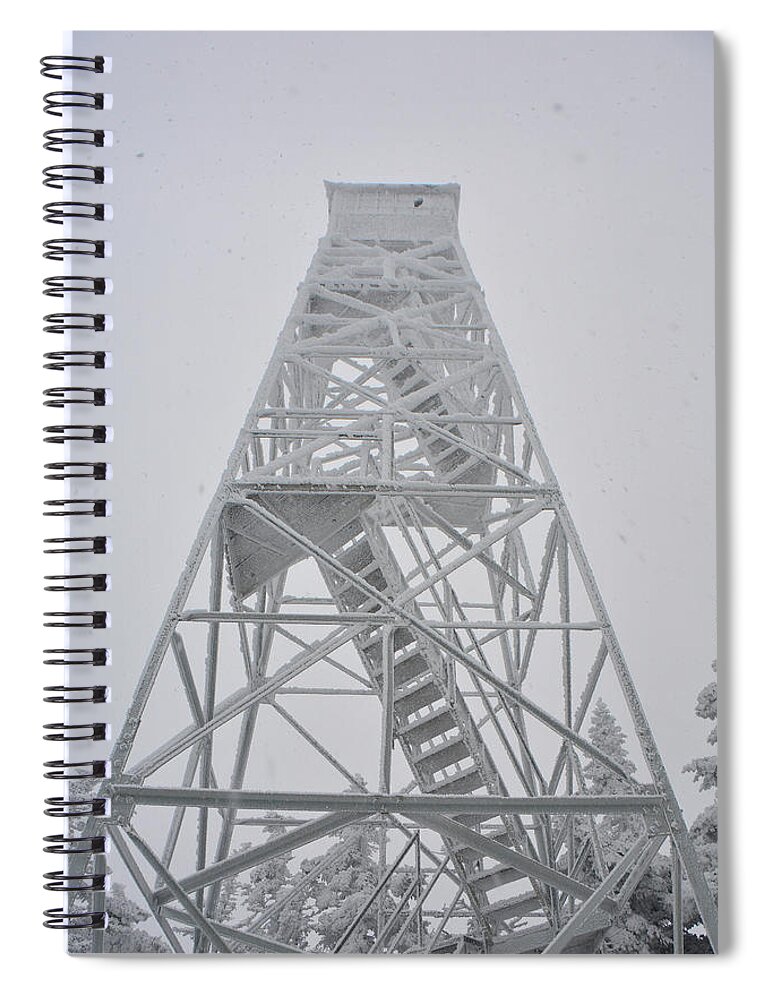 Stratton Fire Tower Incased In Snow Spiral Notebook featuring the photograph Stratton Fire Tower Incased in Snow 2 by Raymond Salani III