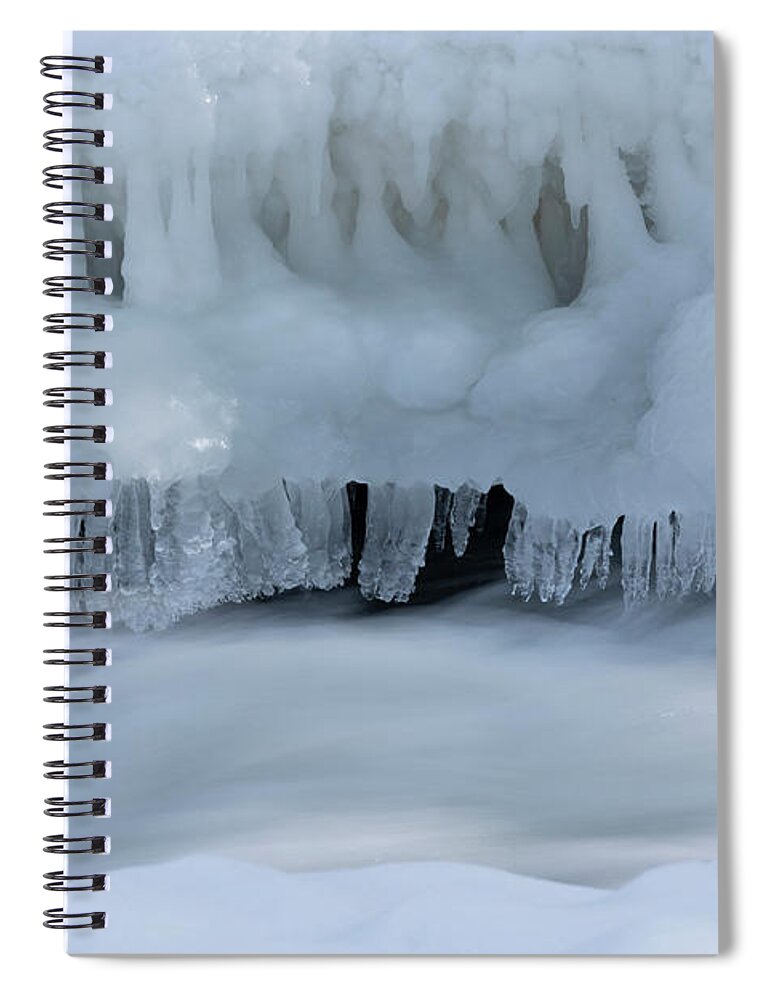 Ice Spiral Notebook featuring the photograph Streamsicles by James Covello
