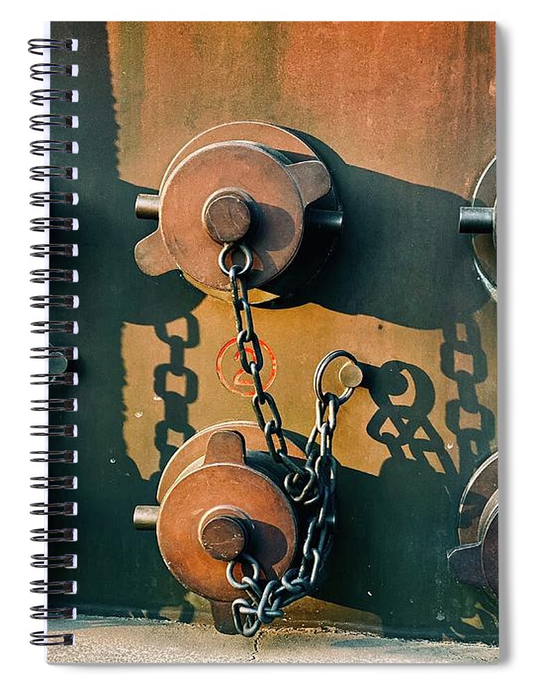 Rust Spiral Notebook featuring the photograph Street Jewels by Eena Bo