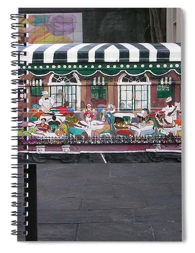 Scene Painted On A Streetcar Spiral Notebook featuring the photograph Streetcar Art by Rosanne Licciardi