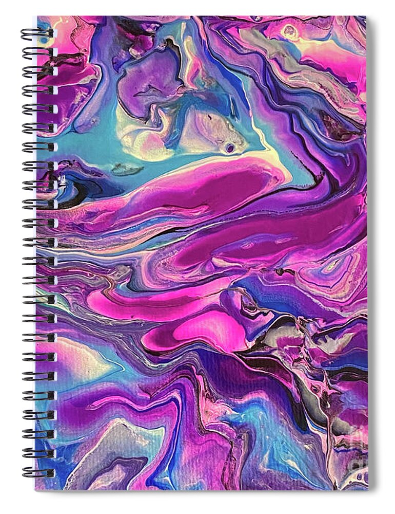 Purple Spiral Notebook featuring the painting Stretch by Lisa Neuman