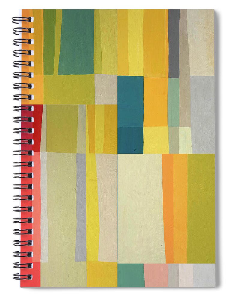 Abstract Art Spiral Notebook featuring the painting Stripe Composite #7 by Jane Davies