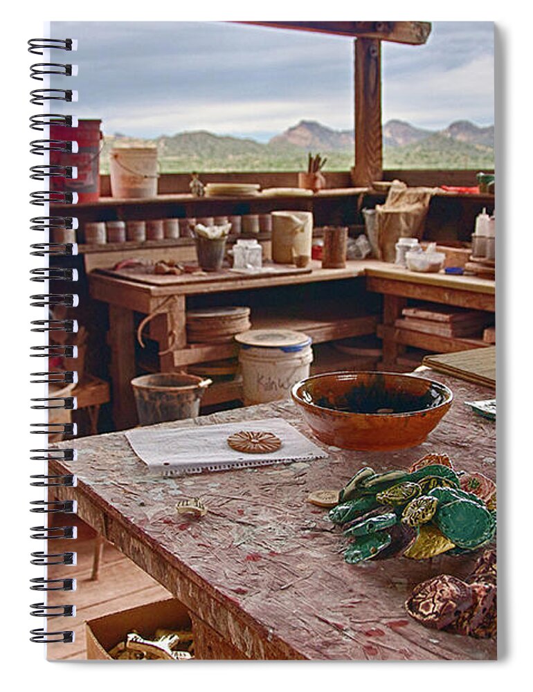 Apache Trail Spiral Notebook featuring the photograph Studio with a View by Melissa Southern