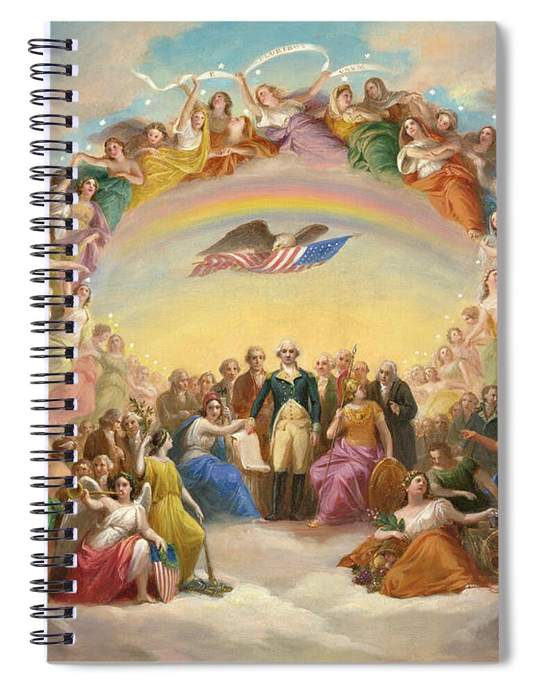 Architecture Spiral Notebook featuring the painting Study for the Apotheosis of Washington, U.S. Capitol Dome by Constantino Brumidi