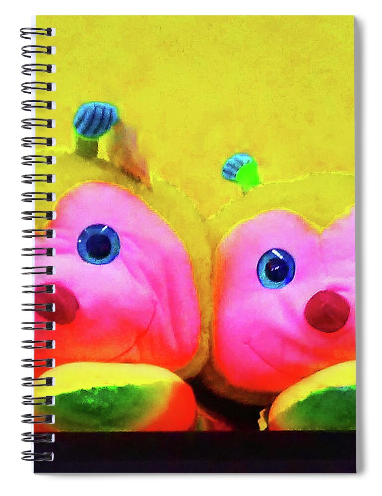 Toys Spiral Notebook featuring the photograph Stuffed Bees by Andrew Lawrence