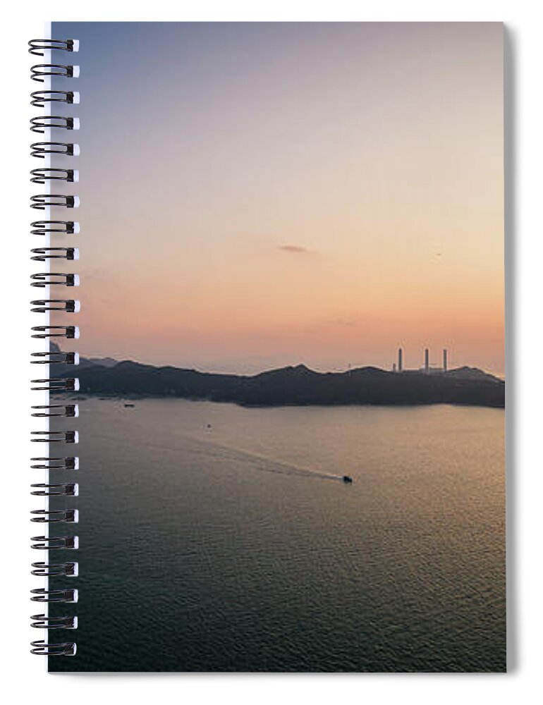 Asia Spiral Notebook featuring the photograph Stunning aerial panoramic view of the Lamma island in Hong Kong by Didier Marti
