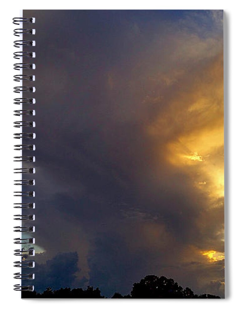 Weather Spiral Notebook featuring the photograph Stunning Sunmer Thunderstorm by Ally White