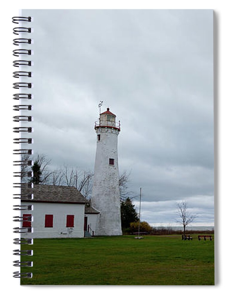 Sturgeon Spiral Notebook featuring the photograph Sturgeon Point Ligthouse, Lake Huron by Rich S