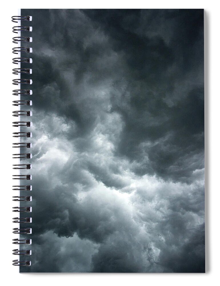Clouds Spiral Notebook featuring the photograph Stormy clouds in the sky. by Bernhard Schaffer