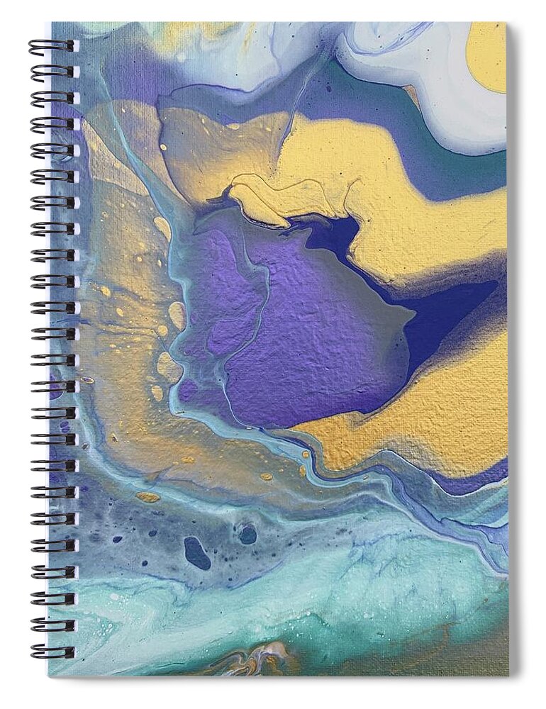 Gold Spiral Notebook featuring the painting Submerge by Nicole DiCicco