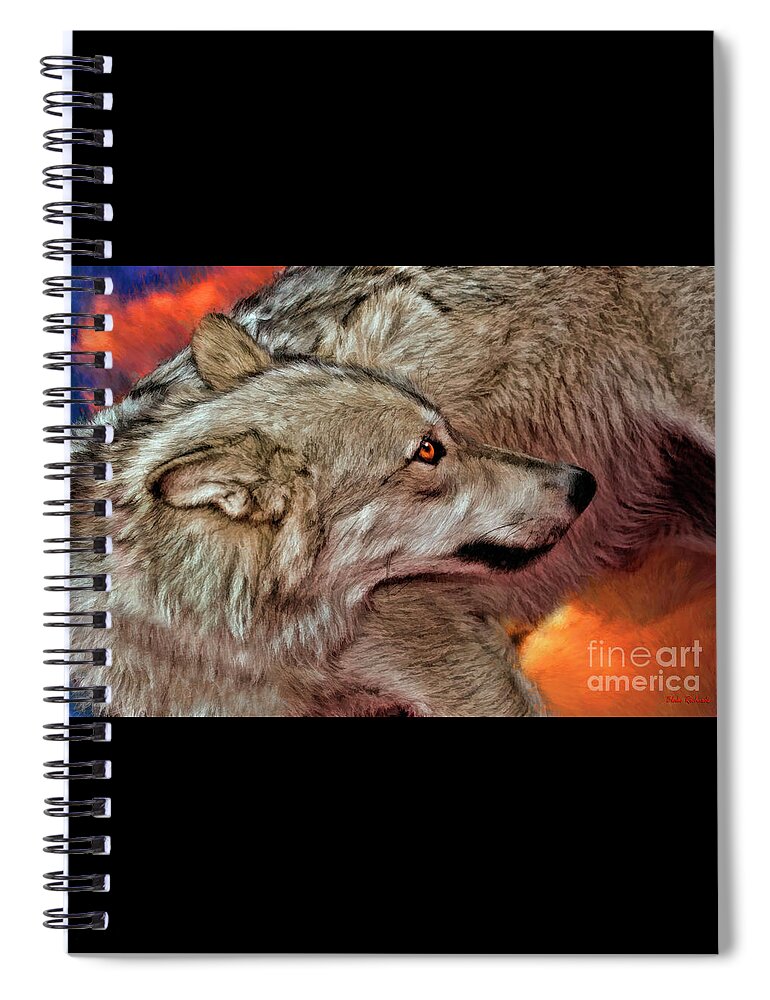  Spiral Notebook featuring the photograph Submissive Wolf by Blake Richards
