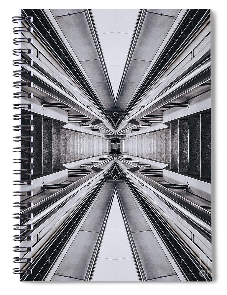 Escalator Spiral Notebook featuring the digital art Subway Scene by Phil Perkins
