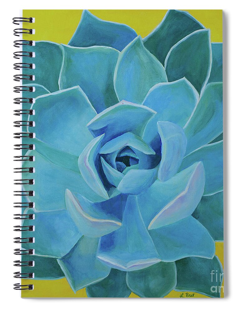 Floral Spiral Notebook featuring the painting Succulent by Laurel Best