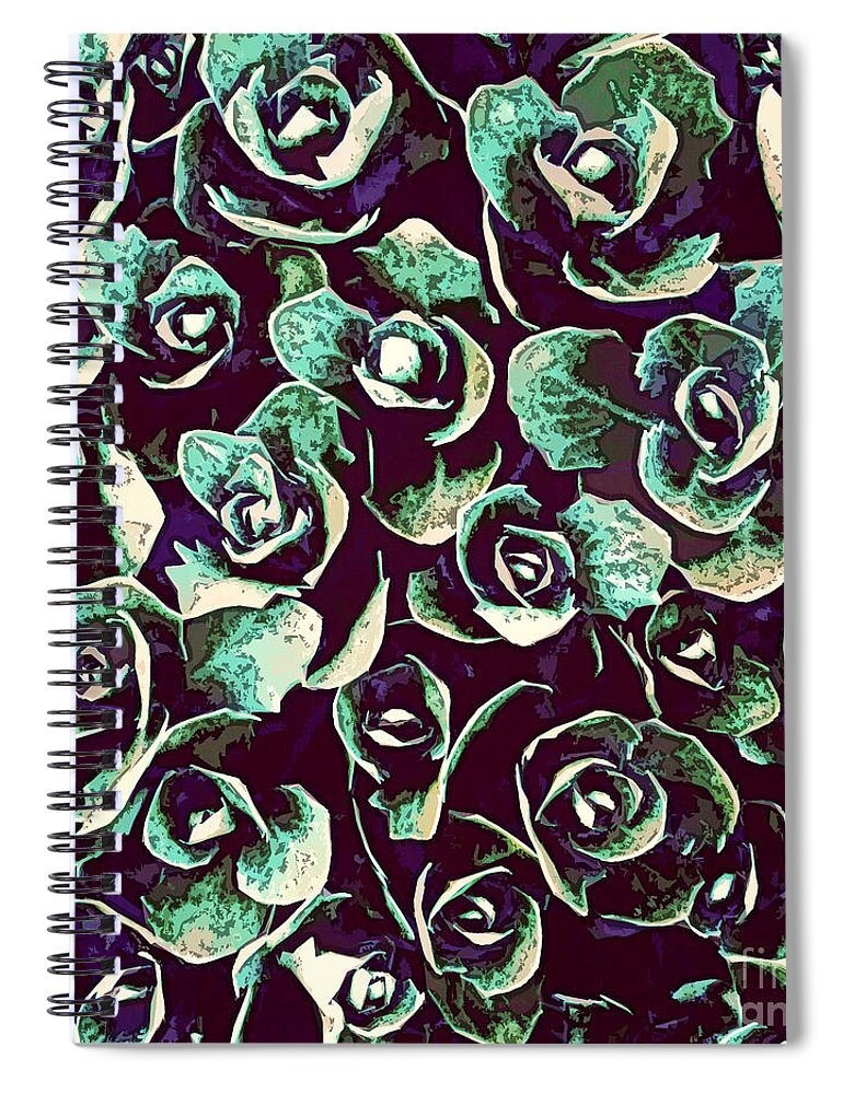 Plants Spiral Notebook featuring the digital art Succulent Plant Leaves by Phil Perkins