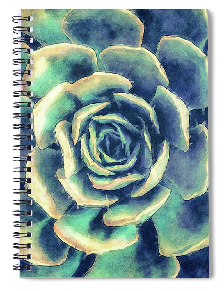 Succulent Spiral Notebook featuring the digital art Succulent Plant by Phil Perkins