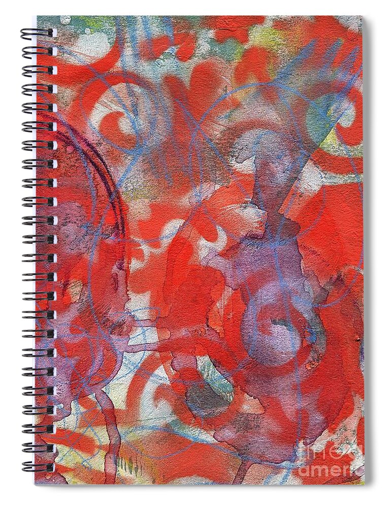Abstract Spiral Notebook featuring the painting Summer 310 by Hew Wilson