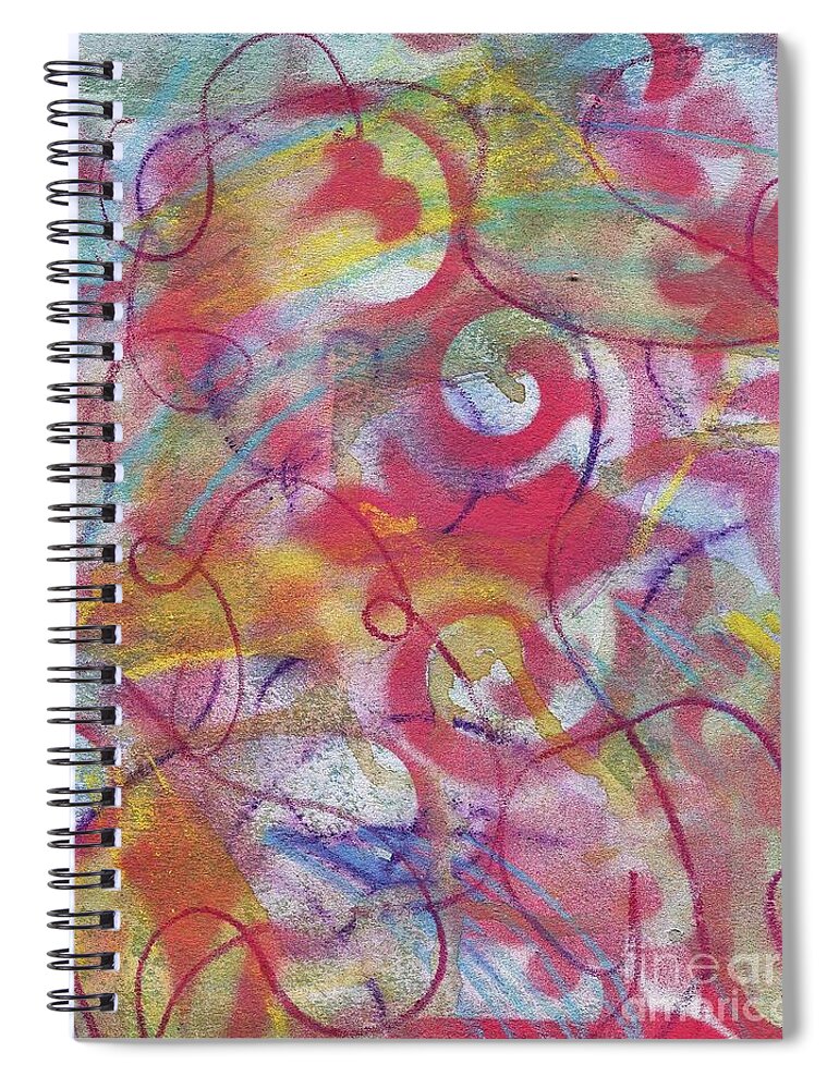Abstract Spiral Notebook featuring the painting Summer 681 by Hew Wilson