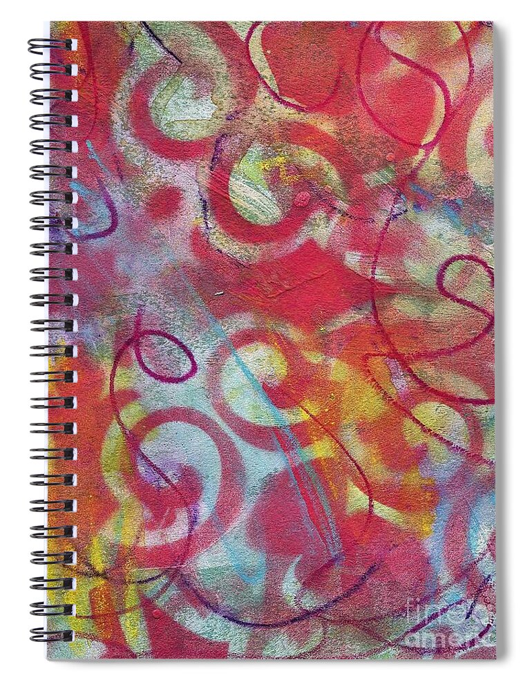 Abstract Spiral Notebook featuring the painting Summer 682 by Hew Wilson