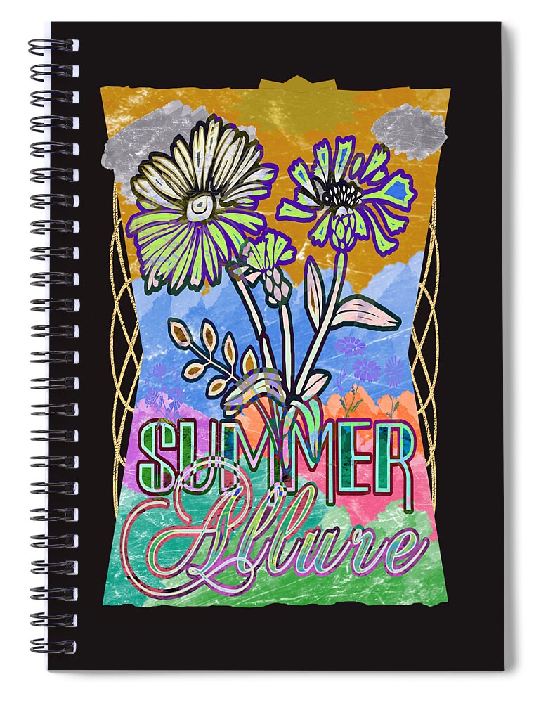 Summer Allure Spiral Notebook featuring the digital art Summer Allure Fun in the Sun by Delynn Addams