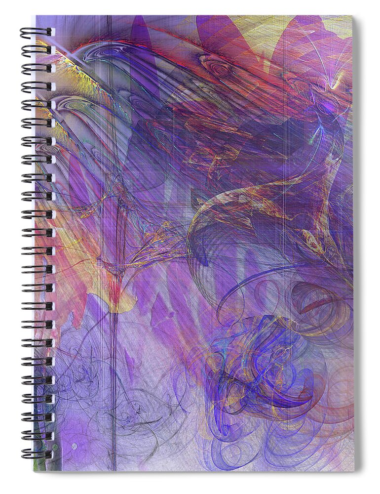 Floral Spiral Notebook featuring the digital art Summer Awakes - Square Version by Studio B Prints