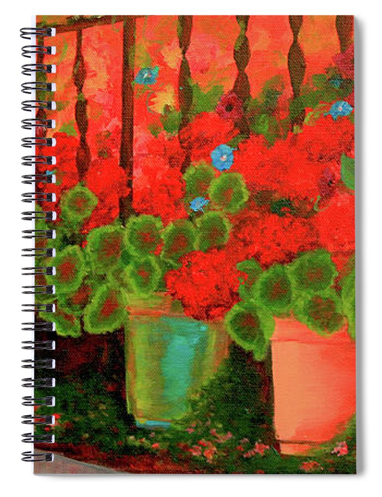 Acrylic Spiral Notebook featuring the painting Summer Blooms by Jeanette French