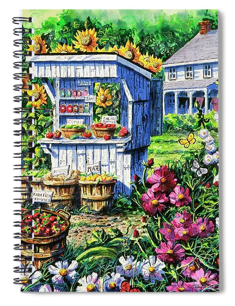 Farm Spiral Notebook featuring the painting Summer Bounty by Diane Phalen