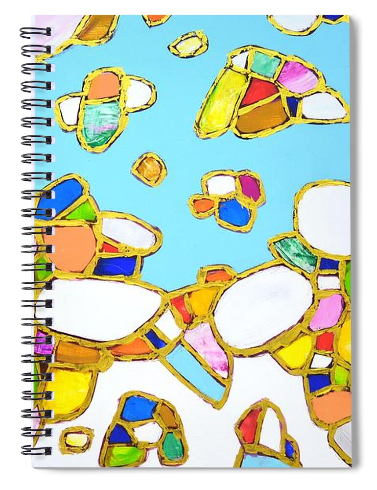 Stones Spiral Notebook featuring the painting 	Summer. by Iryna Kastsova
