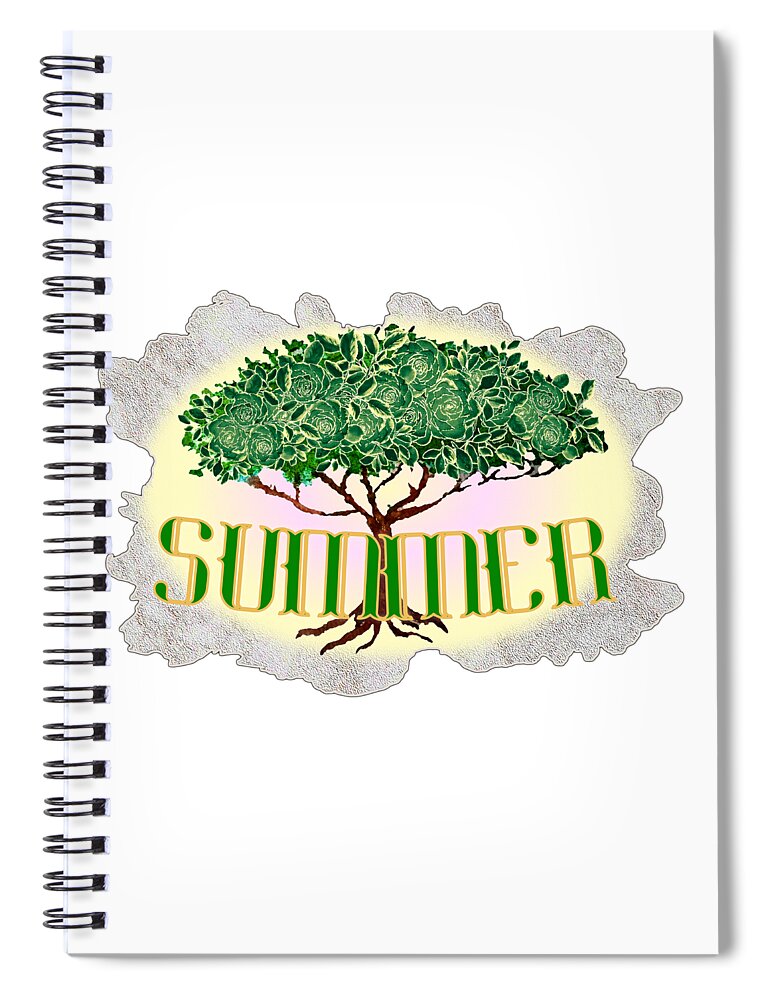 Summer Spiral Notebook featuring the digital art Summer is Here by Delynn Addams