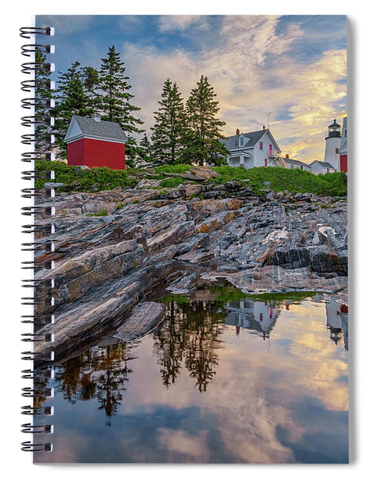 Pemaquid Point Lighthouse Spiral Notebook featuring the photograph Summer Morning at Pemaquid Point Lighthouse by Kristen Wilkinson