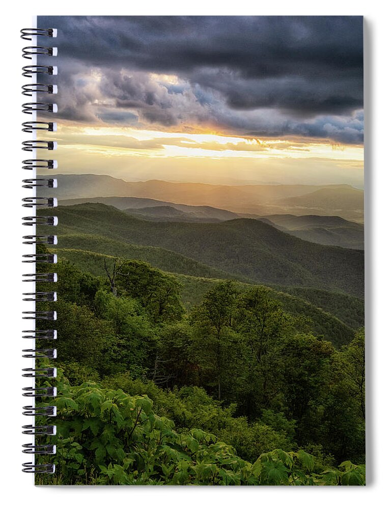Blue Ridge Mountains Spiral Notebook featuring the photograph Summer Mountain Glow by Tricia Louque