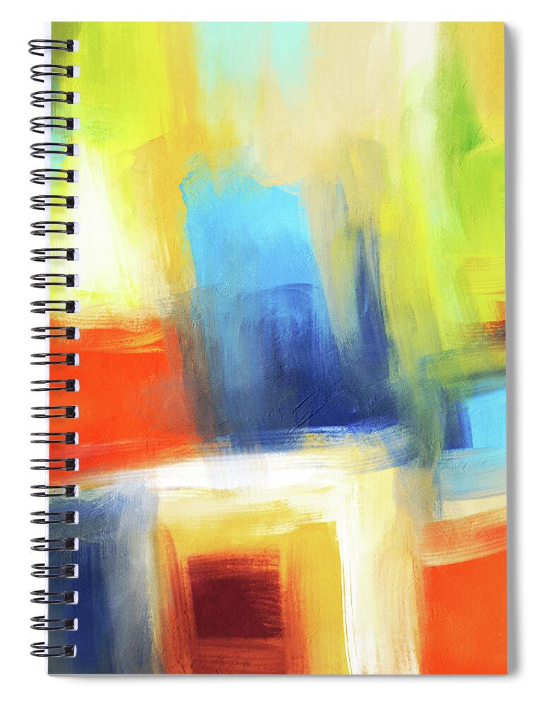 Abstract Spiral Notebook featuring the mixed media Summer Poem- Art by Linda Woods by Linda Woods