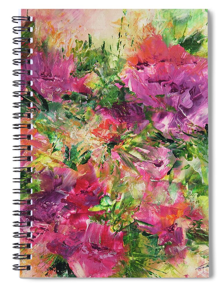 Flowers Spiral Notebook featuring the painting Summer Posies by Zan Savage